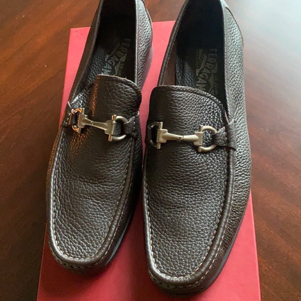 Brown Ferragamo loafer